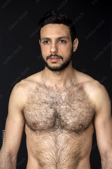 Portrait Of Handsome Shirtless Hairy Man Stock Photo Adobe Stock