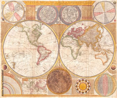Fototapeta Hampton I Marynistyczny Samuel Dunn Wall Map Of The World