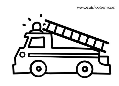 Camion De Pompier Dessin  Dessin camion de pompier, Coloriage camion