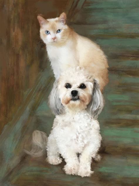 Two Portraits Of A Cat And Dog In 1 Work Of Art Alicia Leeke