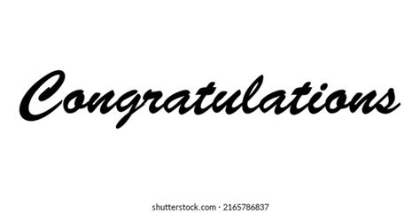 Congratulations Lettering Greeting Sign Handwritten Modern Stock Vector