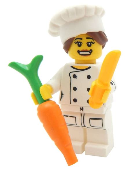 New Lego Chef Minifig Food Cook Restaurant Female Fish Minifigure