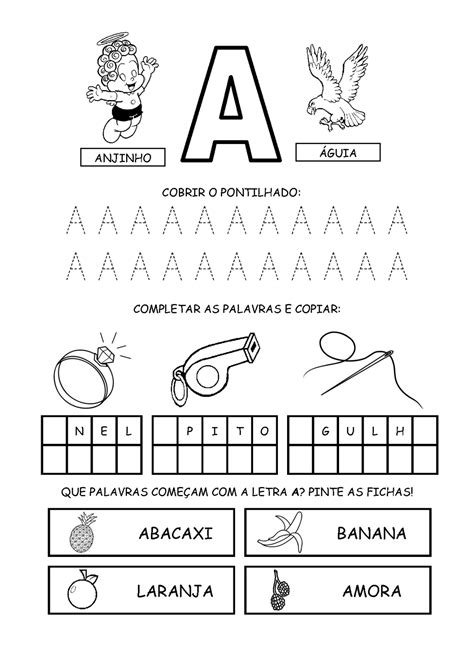 A Arte De Educar Alfabeto Atividade Com Cada Letra