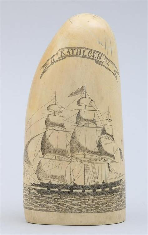 Scrimshaw Whales Tooth With Ship Portrait Dec 07 2019 South Bay