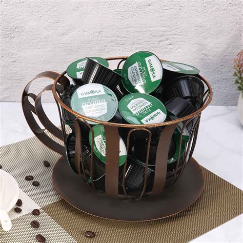 Brown Coffee Pod Container Espresso Pod Holder Coffee Mug Storage Basket