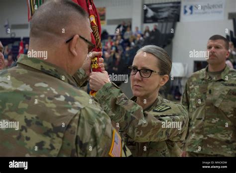 Col Michelle Link Commander Of The 372nd Engineer Brigade Hands The