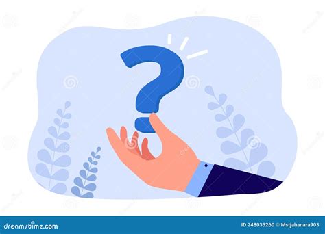 Businessmans Hand Holding Question Mark Stock Illustration