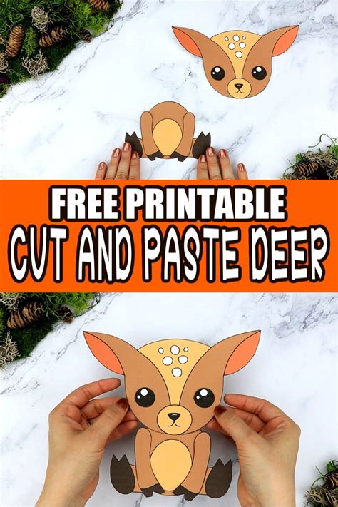 Free Printable Cut and Paste Deer Craft for Kids with Free Deer Template