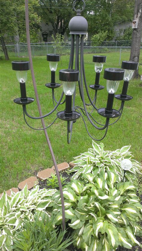 I Repurposed A Chandelier I Found At A Thrift Shop Into A Outdoor Solar