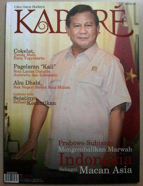 Jual Majalah Budaya Kabare Edisi April 2014 Cover Prabowo Subianto Di