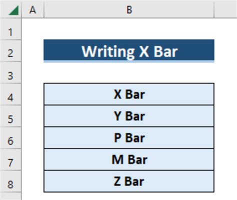 How To Write X Bar In Excel 3 Easy Ways Exceldemy