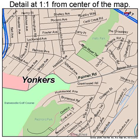 Yonkers New York Street Map 3684000