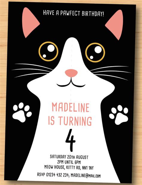20 Kitty Themed Invitation Card Designs And Templates Psd Ai Free