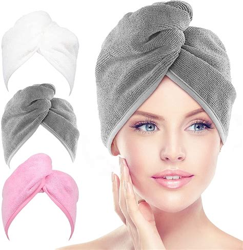 Aidea Microfiber Hair Towel Wrap For Women 3 Pack 10 Inch X 26 Inch Super Absorbent Quick Dry