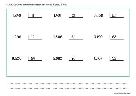 💙 Dividir Por 2 Cifras 💙 Sexto De Educación Primaria
