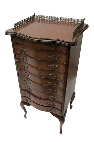 Mahogany Jewelry Cabinet Wooden Nickel Antiques