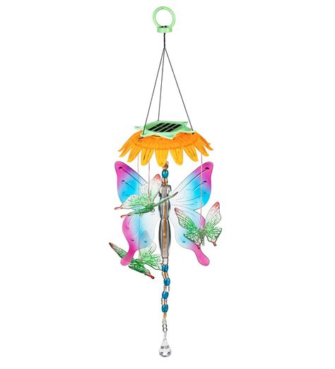Solar Color Changing Chasing Light Pollinator Mobile Butterfly Wind