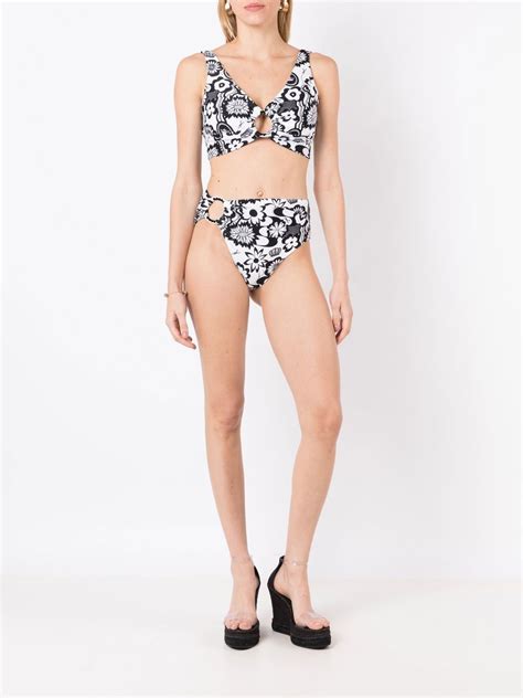 Amir Slama Floral Print Bikini Set Farfetch