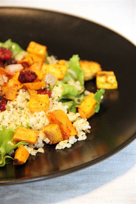 Salade de patates douces rôties et boulgour