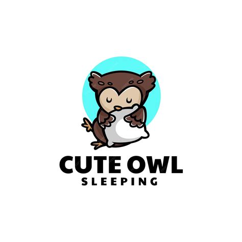 Premium Vector Vector Logo Illustration Sleepy Owl Mascot Cartoon Style