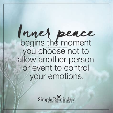 Control Your Emotions Inner Peace Begins The Moment You Choose Not To