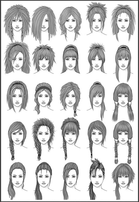 Womens Hair Set 3 By Dark Sheikah On Deviantart How To Draw Hair