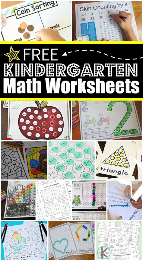 Free Preschool Kindergarten Simple Math Worksheets Printable K5