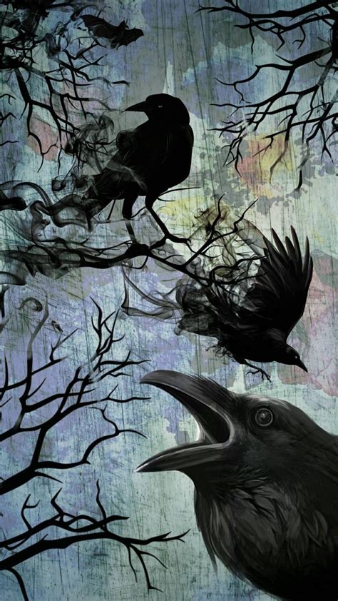 Pin By Sedextria Papada On Crows Ravens Crow Painting Crow Art