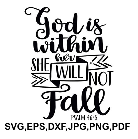 God Is Within Her She Will Not Fall Svg File Bible Cricut Etsy