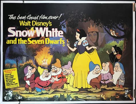 Snow White And The Seven Dwarfs Original Vintage Walt Disney Uk Release Movie Poster Original