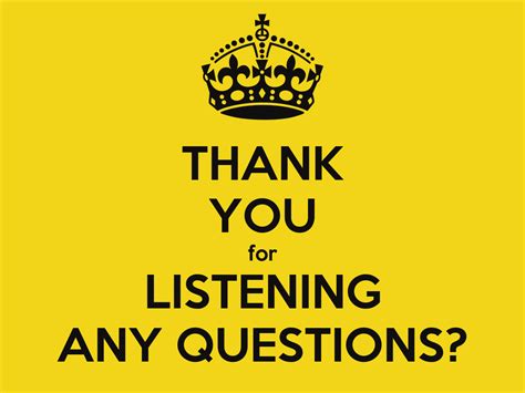 Thank You For Listening Any Questions Poster Sally Salt Keep Calm