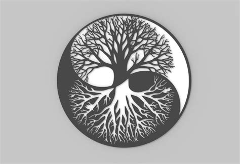 Yin Yang Tree Of Life Wall Art Vector Laser And Plasma Etsy