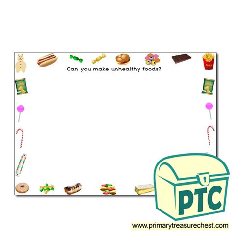 Unhealthy Foods Sorting Cards Primary Treasure Chest