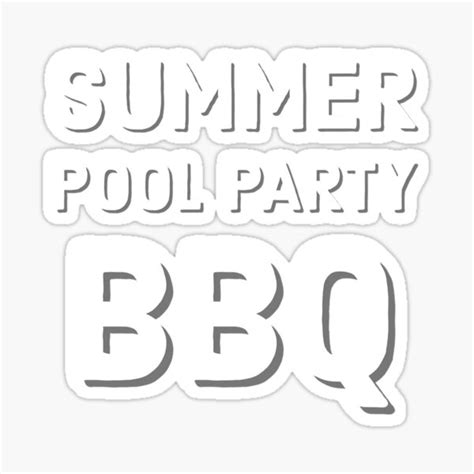 Summer Pool Party Bbq 5 Sticker For Sale By Julescollin Redbubble