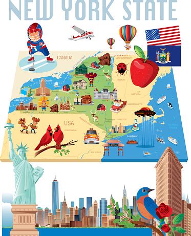 New york cartoon map is a piece of digital artwork by kevin middleton which was uploaded on february 13th, 2010. New York State Cartoon Map Stock Illustration - Download ...