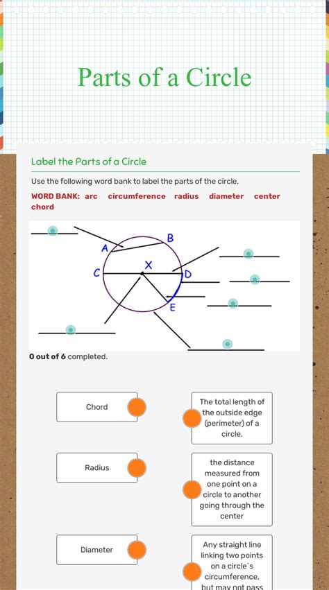 Parts Of A Circle Worksheet Answers