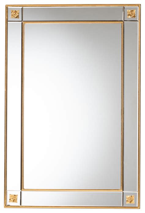 Ali Goldleaf Accent Wall Mirror Contemporary Wall Mirrors By
