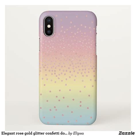 Elegant Rose Gold Glitter Confetti Dots Gradient Iphone Case Zazzle