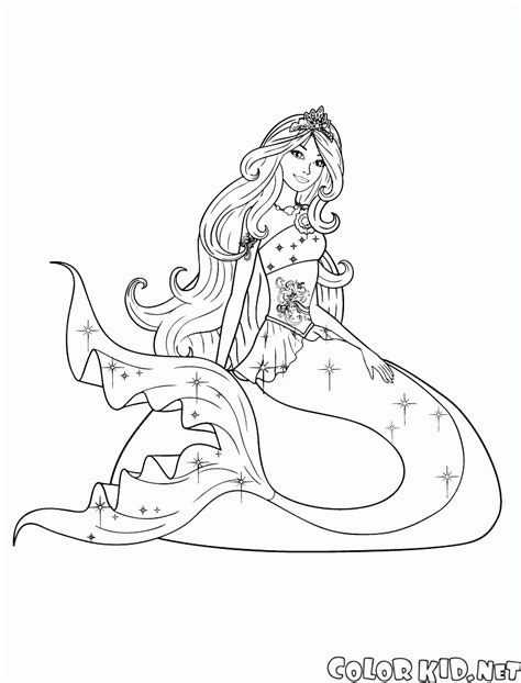 Sirena principessa barbie da colorare. Disegni da colorare - Barbie sirena