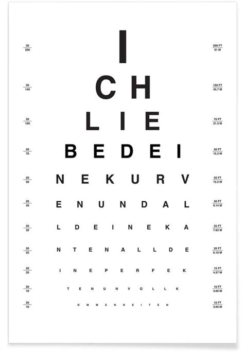 Eye Chart Ich Liebe Dich Poster Juniqe