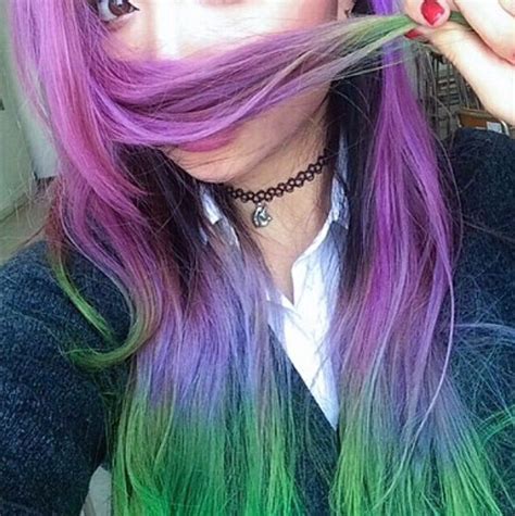 Purple Green ☺️ Hair Styles Dyed Hair Beauty