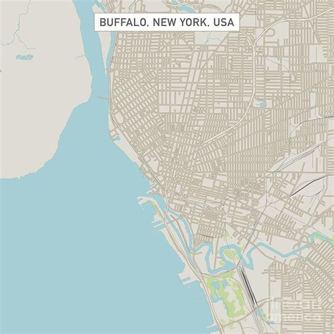 Buffalo New York Us City Street Map Digital Art By Frank Ramspott