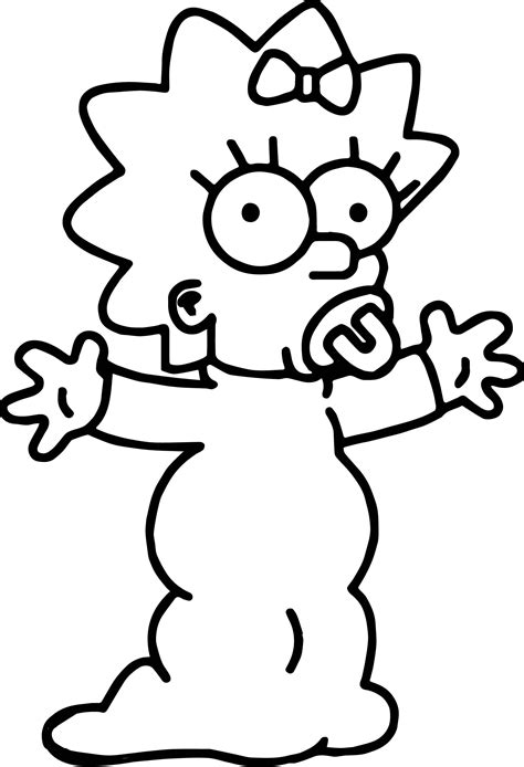 Free Maggie Simpson The Simpsons Coloring Page Wecoloringpage Com
