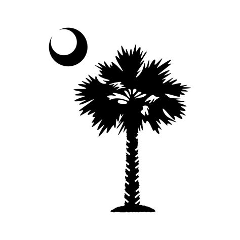 Sc South Carolina Palmetto Tree Crescent Moon Sticker Decal Die Cut