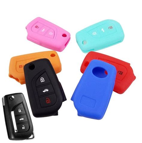 Toyota key fob smart key used condition. 3 Button Silicone Flip Key Cover Fit For Toyota Auris Corolla Rav4 Avensis Yaris Verso Aygo ...