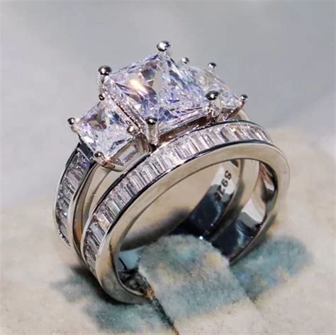 New Luxury Princess Wedding Ring Set Band For Girls And Etsy