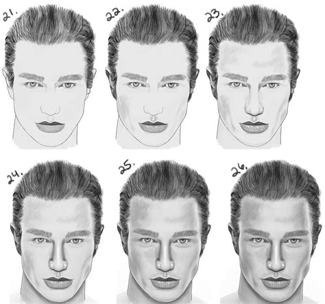 How To Draw A Mans Face From The Front View Male Easy