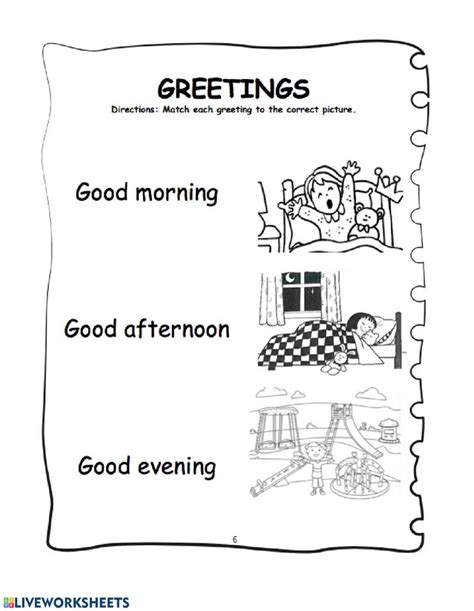 Greetings Farewells Worksheet For English Lessons