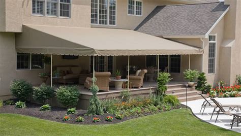 An awning is permanently attached to a building and is designed to withstand most weather patterns. Dallas-canopy-awning - Dallas Outdoor Shade Products