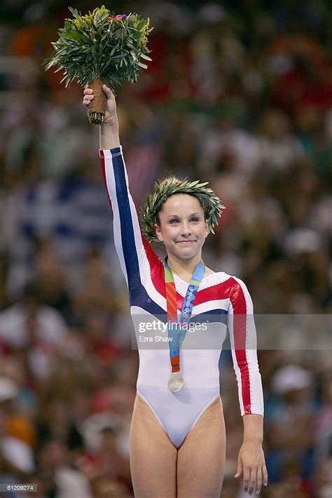 Carly Patterson Of United States Receives The Silver Medal For The